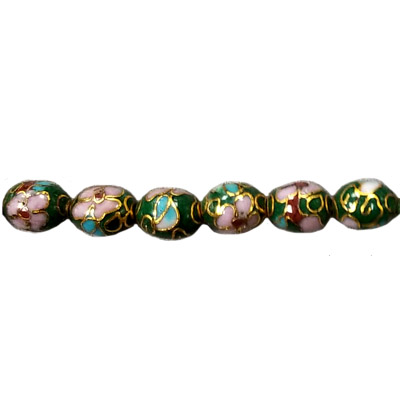 CLOISONNE RICE 07X10MM GREEN
